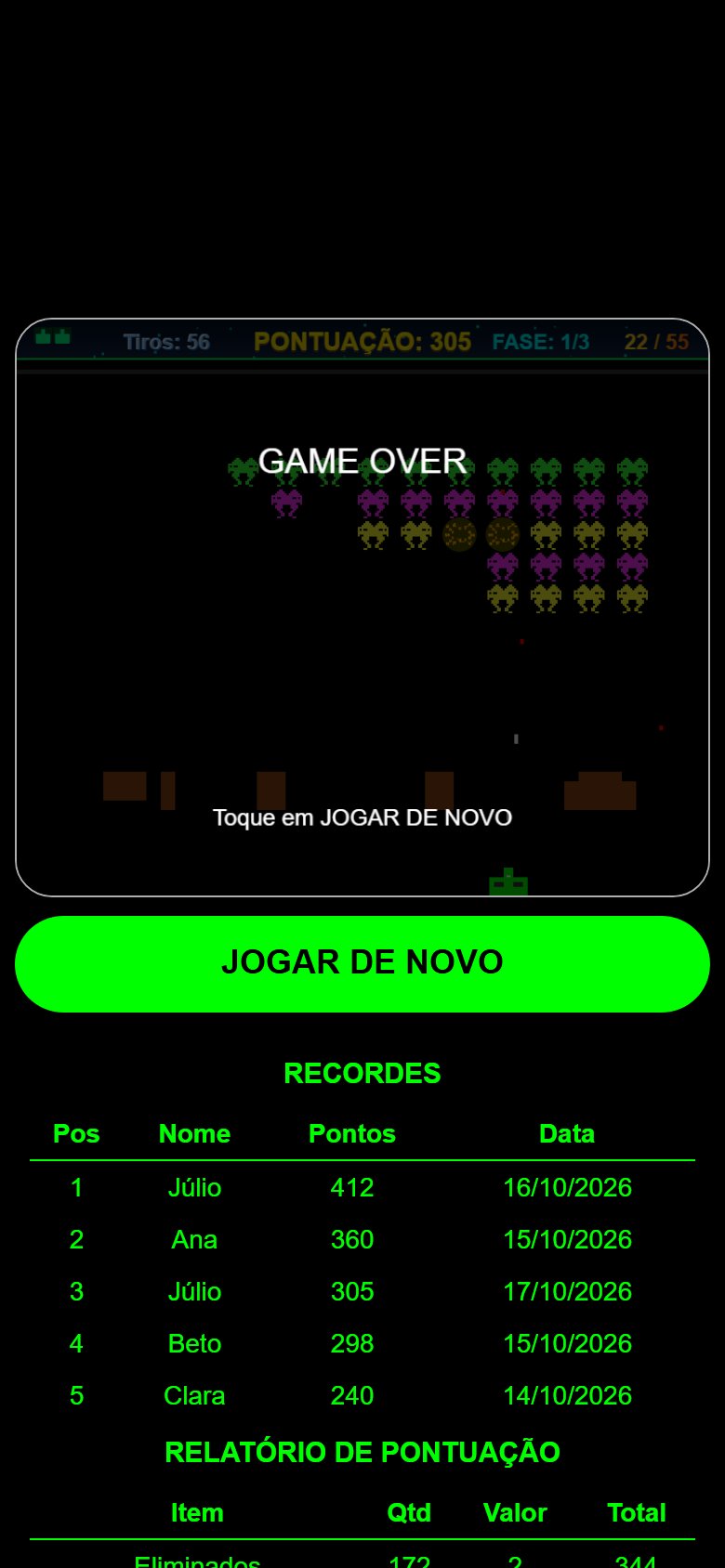 Celular em pé